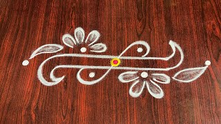 8 Easy Border Rangoli Designs  side rangoli designs  border rangoli designs  muggulu [upl. by Idonah]