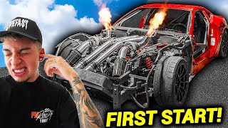 TWIN TURBO V12 FERRARI FIRST START UP TOO LOUD [upl. by Ennayhs]