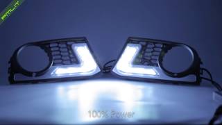 PMLIT BMW 5 Series F10 MTech Daytime Running Lights LED DRL Foglight Grille Kit [upl. by Aisac902]