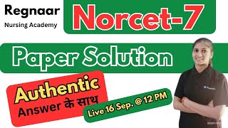 PRE NORCET 7 QUESTION PAPER SOLUTION SURE SELECTION7015849619 bfuhsrecruitment2024 [upl. by Jaquelyn]