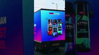 New lynx deodorant advert on 3 sided LED van with ai MMG OOH insta360x4 [upl. by Toomin]