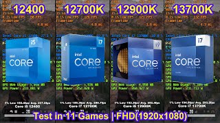 Core i5 12400 vs i7 12700K vs i9 12900K vs i7 13700K  RTX 4080  Test in 11 Games  FHD [upl. by Khai]