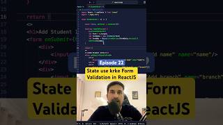 Simple Form Validation using State in ReactJS 😊 reactjstutorial [upl. by Roos]