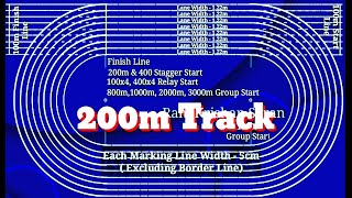 How to Mark 200m Track  200m Track Marking Plan  NonIAAF 200m Athletics Track 200m Track Marking [upl. by Einohpets]