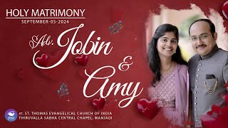 HOLY MATRIMONY  ADVJOBIN amp AMY  05092024  THIRUVALLA  STECI MEDIA [upl. by Purdy]