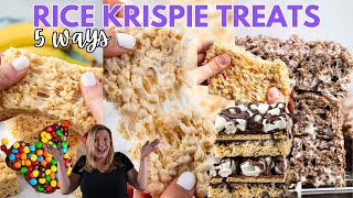 Rice Krispie Treats Recipes 5 ways  chocolate peanut butter banana cake batter and Disney [upl. by Erna]