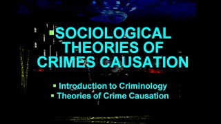 Sociological Theories of Crime Causation  Introduction to Criminology  Theories of Crime Causation [upl. by Ardnauq]