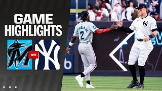 Marlins vs Yankees Game Highlights 4924  MLB Highlights [upl. by Chandler]