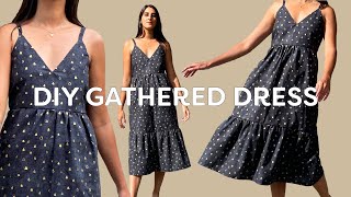 DIY Gathered Dress Tutorial  Pattern  Sewing Rhea Dress [upl. by Nevin409]