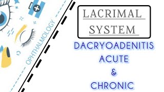 LACRIMAL SYSTEM LECTURE 3 ACUTE amp CHRONIC DACRYOADENITIS [upl. by Cadman]