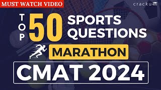 Most Expected Top 50 GK Sports Questions for CMAT 2024  Sports Questions Marathon [upl. by Ahtimat]