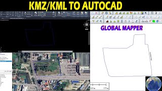 HOW TO EXPORT KMZKML TO AUTOCAD GLOBAL MAPPER [upl. by Eruza]