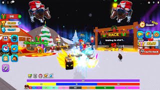 Horse Race Xmas World🎄 New Code  Update Christmas Pets partener Horse Roblox Gameplay [upl. by Adlih]