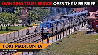 Fort Madison Iowa USA  LIVE RAILCAM  Virtual Railfan [upl. by Anilyx]