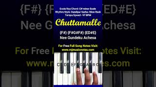 Chuttamalle Piano Notes  Keyboard Notes [upl. by Adnaugal]