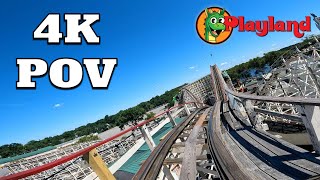 Dragon Coaster Front Row POV 4K  Rye Playland Park 2022 [upl. by Eniale]