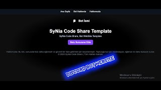 Discord Bot Website SyNia Code Share [upl. by Gorey519]