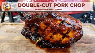 DoubleCut Pork Chops with Peach Bourbon BBQ Sauce [upl. by Bambie]