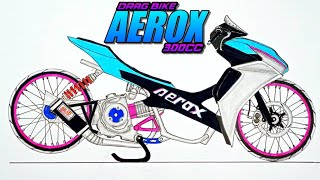 CARA GAMBAR MOTOR DRAG AEROX [upl. by Gnoy]