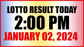 Lotto Result Today 2pm January 2 2024 Swertres Ez2 Pcso [upl. by Elenahc]