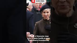 Duchess of Gloucester steps in for ill Queen Camilla at major event ahead of Armistice Day [upl. by Aivat237]