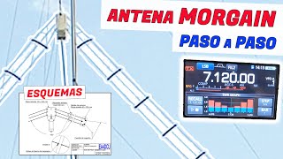 📡📡 Mejor Antena HF MorGain 💡 Fabricación Instalación 💯💯 Banda 40 y 80 metros Montaje V Invertida [upl. by Vardon]