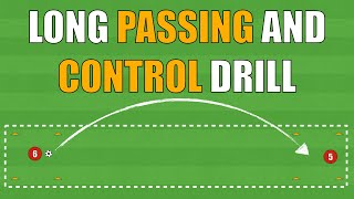 Long Passing And Control Drill  FootballSoccer [upl. by Suivatco]