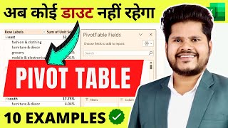 Excel Pivot Table EXPLAINED with 10 Different Examples  Pivot Table in excel  Pivot Table Tutorial [upl. by Subak]