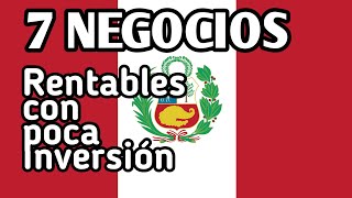 7 NEGOCIOS Rentables en PERU [upl. by Eeladnerb]