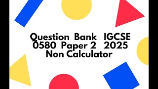 Q1 maths igcse maths 0580 exam education paper2 [upl. by Llennoj]