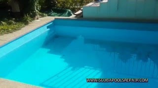 COMO REPARAR UNA PISCINA DE FIBRA CON FUGAS EN MADRID WWWSCUBAPOOLSREPAIRCOM [upl. by Cigam]