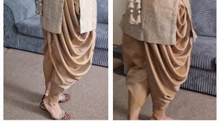 Dhoti salwar cutting and stitching  very easy method to make dhoti pantsalwar [upl. by Bulley]