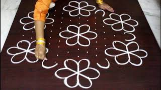 13 dots Sankranthi muggulu for 2018  pongal kolam designs with dots easy and simple rangoli [upl. by Nivle683]