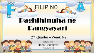 FILIPINO Paghihinuha ng Pangyayari sa Nabasa o Napakinggang Teksto o kwento [upl. by Viens]