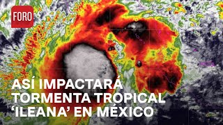 Tormenta tropical Ileana impactará dos veces México  En Una Hora [upl. by Suivatnad582]