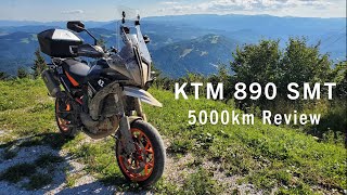 KTM 890 SMT 2023 Akrapovic Michelin Power GP Touringwindschild 5000km Touring Review Deutsch [upl. by Darya]