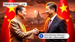 China welcomes Myanmars embattled leader on first visit since coup [upl. by Ebsen]