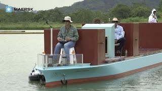 Maersk Edinburgh scale model ship navigating the Panama Canal [upl. by Alrzc220]