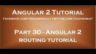 Angular 2 routing tutorial [upl. by Yorgo]