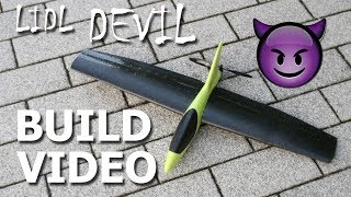 Build Video  RC conversion of a LIDL glider into a highspeed flying wing  The LIDL DEVIL [upl. by Lichter]