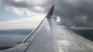 Norwegian 737800 landing HarstadNarvik Evenes Airport [upl. by Ardnoid891]