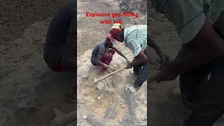 Explosive and blasting￼ hole gap filling using soil ￼for blasting watch full video on below link￼ [upl. by Illah]