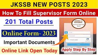 How To Fill JKSSB Supervisor Posts Application Form  JKSSB Supervisor Posts 2023  JKSSB New Jobs [upl. by Cheria]