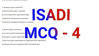 Information System Analysis Design and Implementation mcq questions part 4 [upl. by Ellednahc]