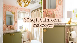 EXTREME DIY Small Bathroom Makeover RenterFriendly Tips [upl. by Melentha662]