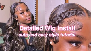 Detailed Wig Install  Easy amp Cute Styling Tutorial  Hermosa Hair [upl. by Mile]