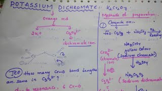 Potassium dicromate K2Cr2O7 in easy way d block elements [upl. by Marva]