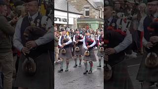 Perth pipeband marchingband in street parade to 2024 pitlochry highlandgames Scotland shorts [upl. by Loginov]