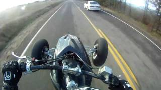 Honda TRX450r vs Ford Mustang Race [upl. by Ainitsirc206]