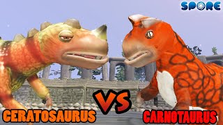 Ceratosaurus vs Carnotaurus  Dino Arena S3E10  SPORE [upl. by Meggie]